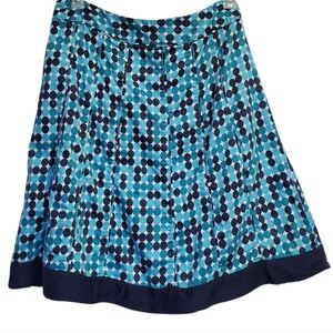 Cato Teal and Navy Polka Dot A-Line Skirt Size 12